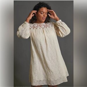 Anthropologie Josephine Lace Cream Dress